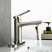 HMEGAO Basin Faucet Bathroom Sink Single Lever Faucet With Cover Plate (brushed nickel) - B07F9M1YCT